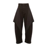 Asymmetrische Logo Jeans Crop JW Anderson , Brown , Dames