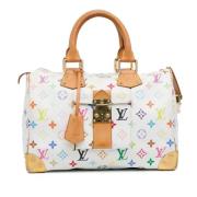 Pre-owned Canvas handbags Louis Vuitton Vintage , White , Dames