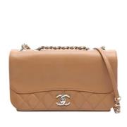 Pre-owned Leather shoulder-bags Chanel Vintage , Brown , Dames