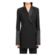 Zwarte Tuxedo Blazer met Revers Helmut Lang , Black , Dames