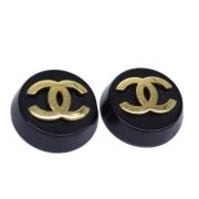 Pre-owned Metal earrings Chanel Vintage , Yellow , Dames