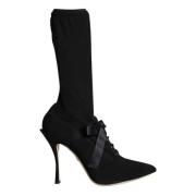 Zwarte Stiletto Hakken Mid Calf Laarzen Dolce & Gabbana , Black , Dame...