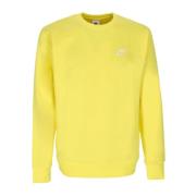 Gele Crewneck Sweatshirt met Micro Geribbelde Manchetten Nike , Yellow...