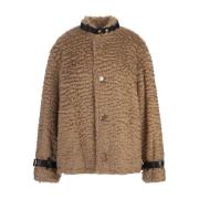 Bruine Mohair Korte Jas Jil Sander , Brown , Dames