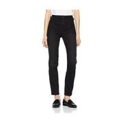 Hoge taille skinny katoenen broek met knoopdetails Liu Jo , Black , Da...