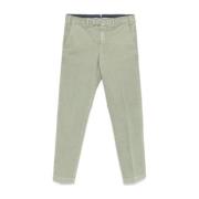 Khaki Herringbone Broek Verticale Streep PT Torino , Green , Heren