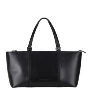 Pre-owned Leather handbags Burberry Vintage , Black , Dames