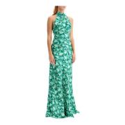 Bloemenprint Halter Maxi Jurk Saloni , Green , Dames