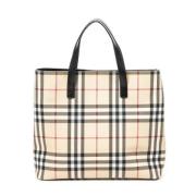 Pre-owned Coated canvas totes Burberry Vintage , Beige , Dames