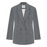 Boxy Shoulder Blazer Aeron , Gray , Dames