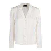 Stijlvolle Lapel Kraag Blouse Theory , White , Dames