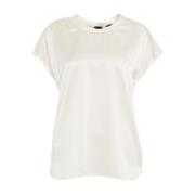 Zijden Farida Crew Neck T-shirt Pinko , White , Dames