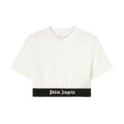 Logo Underband Crew Neck T-shirt Palm Angels , White , Dames