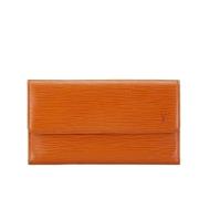 Pre-owned Leather wallets Louis Vuitton Vintage , Orange , Dames