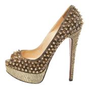 Pre-owned Fabric heels Christian Louboutin Pre-owned , Gray , Dames