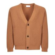 Bruine V-hals Cardigan Sweater Aw24 Lardini , Brown , Heren