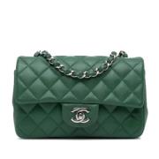 Pre-owned Leather shoulder-bags Chanel Vintage , Green , Dames