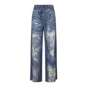 Blauwe Denim Jeans Diesel , Blue , Dames