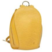 Pre-owned Leather backpacks Louis Vuitton Vintage , Yellow , Dames