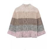 Cable Knit Sweater in Sandstone Gustav , Multicolor , Dames