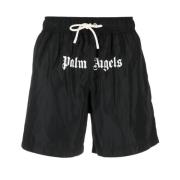 Zwarte Zee Logo Zwembroek Palm Angels , Black , Heren