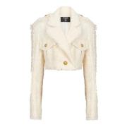 Tweed Jackets Balmain , Beige , Dames