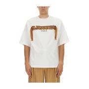 Logo Oversize Katoenen T-Shirt Lanvin , White , Heren