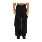 Cargo Broek Regular Fit Katoen Elastaan Gcds , Black , Heren