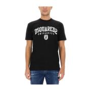 Cool Fit Katoenen T-Shirt Dsquared2 , Black , Heren