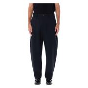 Donkerblauwe Tapered Fit Broek Studio Nicholson , Blue , Heren