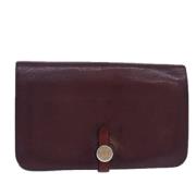 Pre-owned Leather wallets Hermès Vintage , Red , Dames