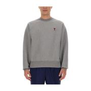 Sweatshirt met geborduurd logo Regular Fit Ami Paris , Gray , Heren