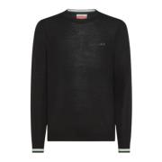 Zwarte Ronde Strepen Sweaters Sun68 , Black , Heren