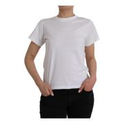 Witte Katoenen Crew Neck Tee Balenciaga , White , Dames