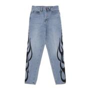 Flames Denim Jeans Blauw/Zwart Vision OF Super , Blue , Heren