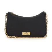 Zwarte schoudertas met gouden details Elisabetta Franchi , Black , Dam...