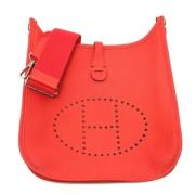 Pre-owned Leather shoulder-bags Hermès Vintage , Red , Dames