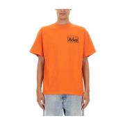 Logo T-shirt, Regular Fit, 100% Katoen Aries , Orange , Heren