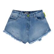 Shorts in denim Stone Washed Print Barrow , Blue , Dames