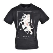 Zwart Print T-shirt Lente/Zomer John Richmond , Black , Heren