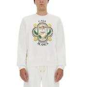 Logo Sweatshirt Regular Fit 100% Katoen Casablanca , White , Heren