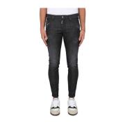 Skater Fit Jeans met knoopsluiting Dsquared2 , Black , Heren