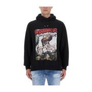 Sweatshirt met logoprint Dsquared2 , Black , Heren