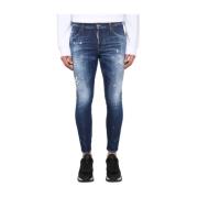 Skater Fit Jeans met knoopsluiting Dsquared2 , Blue , Heren