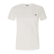 Wit T-shirt met Krokodillenlogo Lacoste , White , Heren