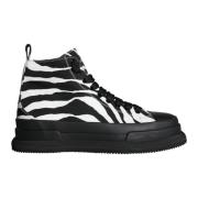 Zebra High Top Sneakers Dolce & Gabbana , Black , Heren