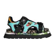 Kleurrijke Patchwork Slide Sandalen Dolce & Gabbana , Multicolor , Her...