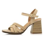 Sandalen met hak Mustang , Beige , Dames