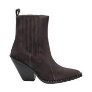 Zwarte Croc Enkellaarzen met Gouden Studs Fabienne Chapot , Gray , Dam...