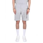 Bermuda Shorts met Graffiti Logo Print Alexander McQueen , Gray , Here...